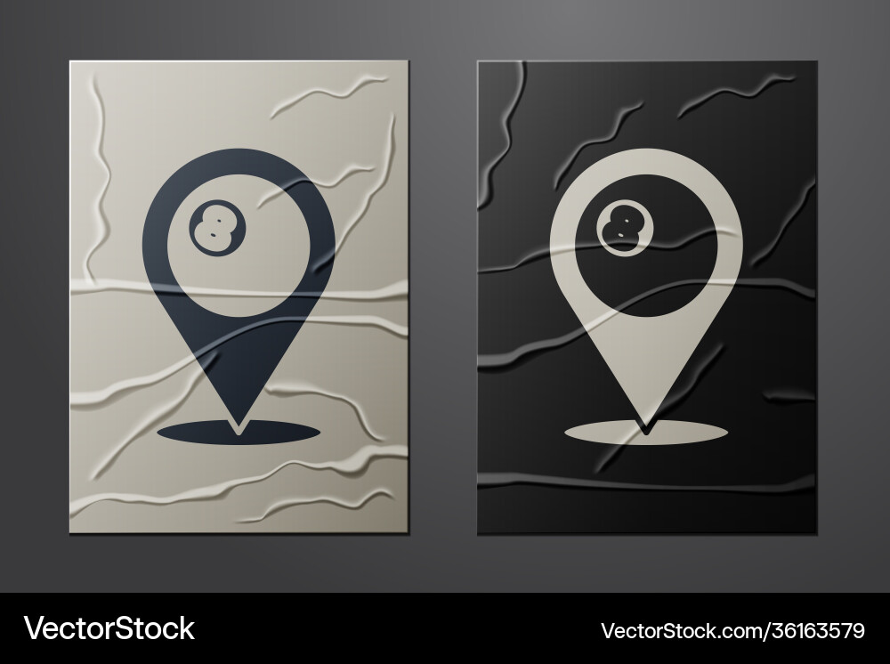 White map pointer with billiard pool snooker ball White map pointer with billiard pool snooker ball vector image