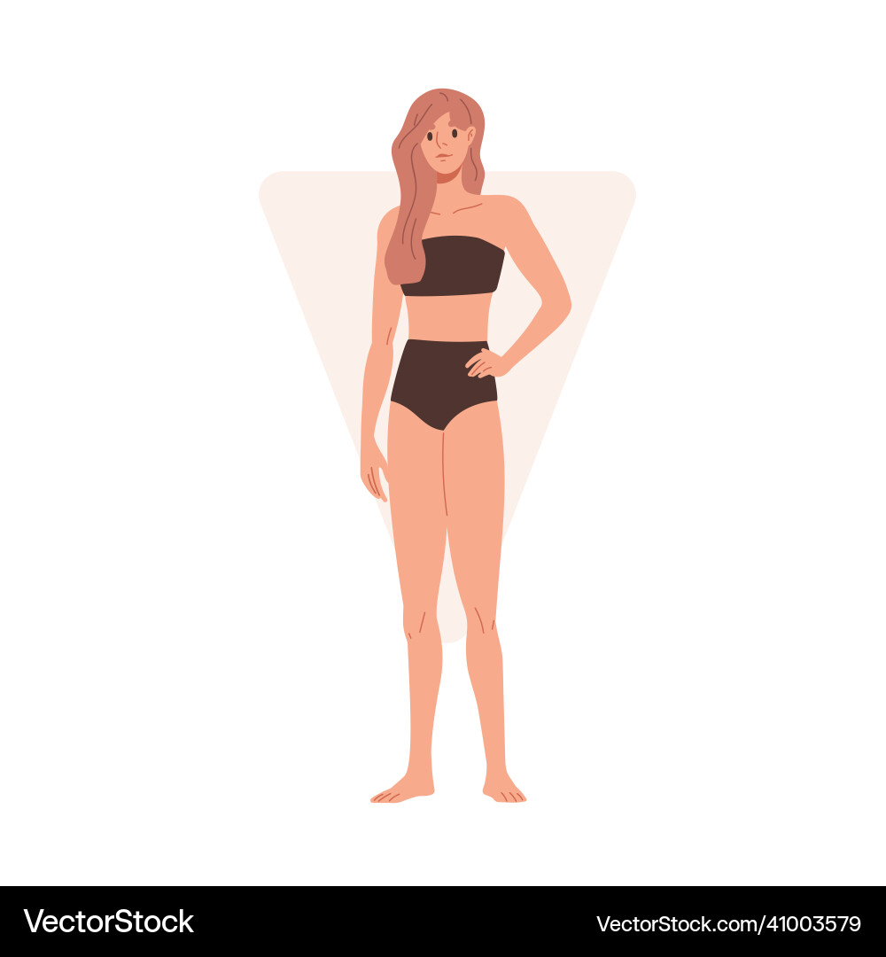 Woman in bikini with inverted triangle body shape Woman in bikini with inverted triangle body shape vector image