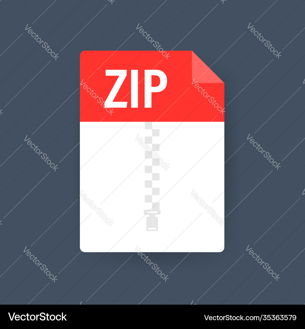 Zip file icon for web background design email Zip file icon for web background design email vector image