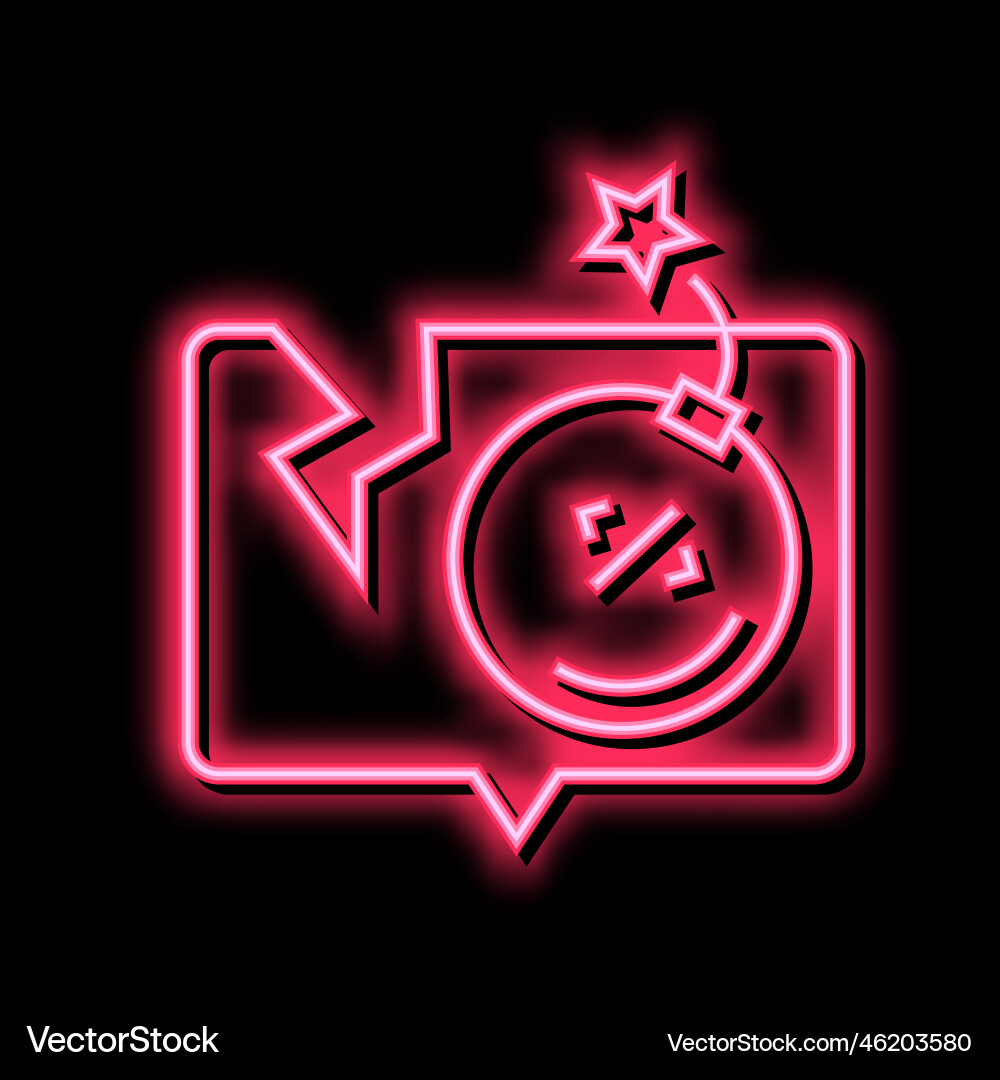 Account or program hacking neon glow icon vector image