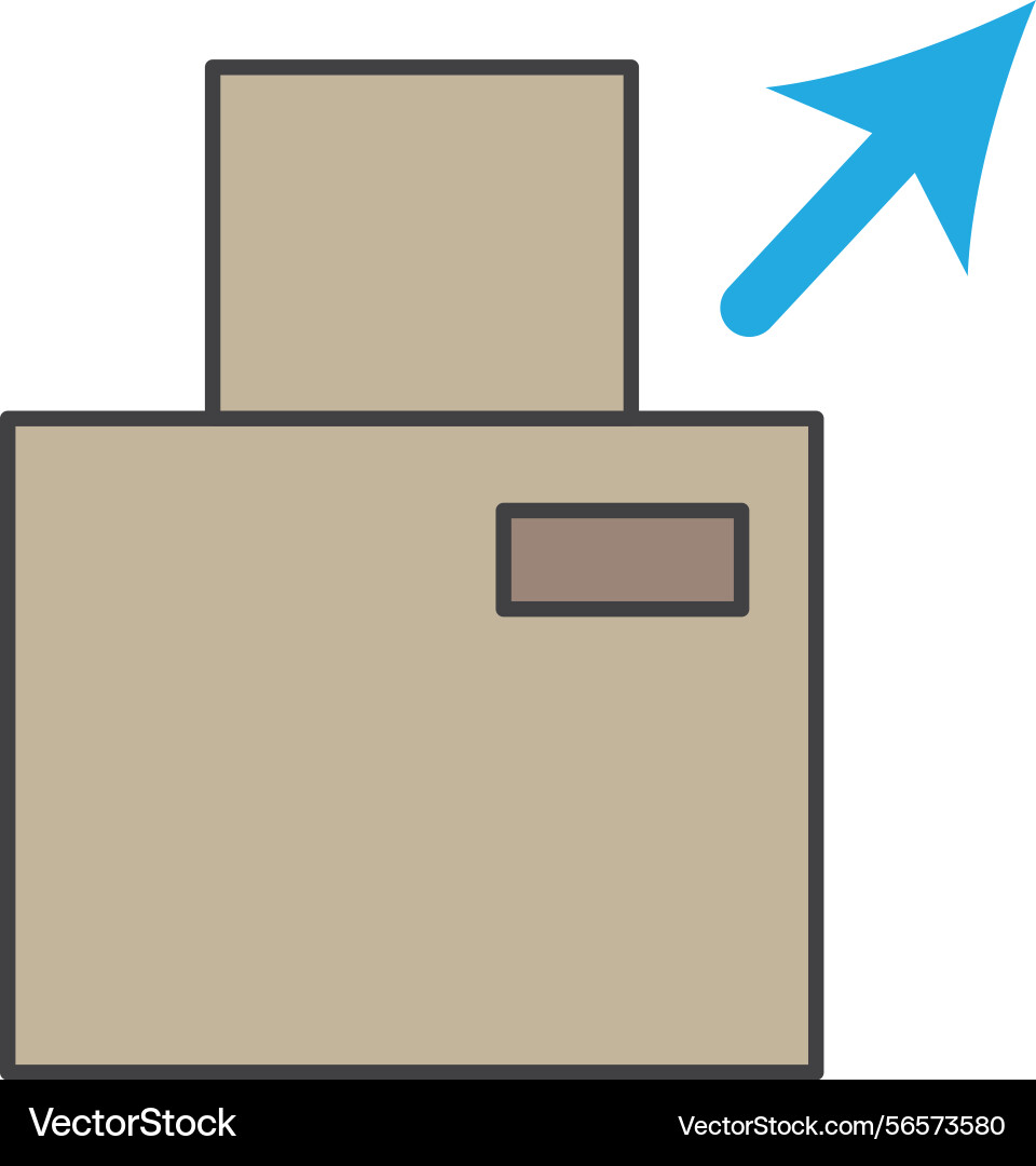 Boxes with outbound arrow Royalty Free Vector Image