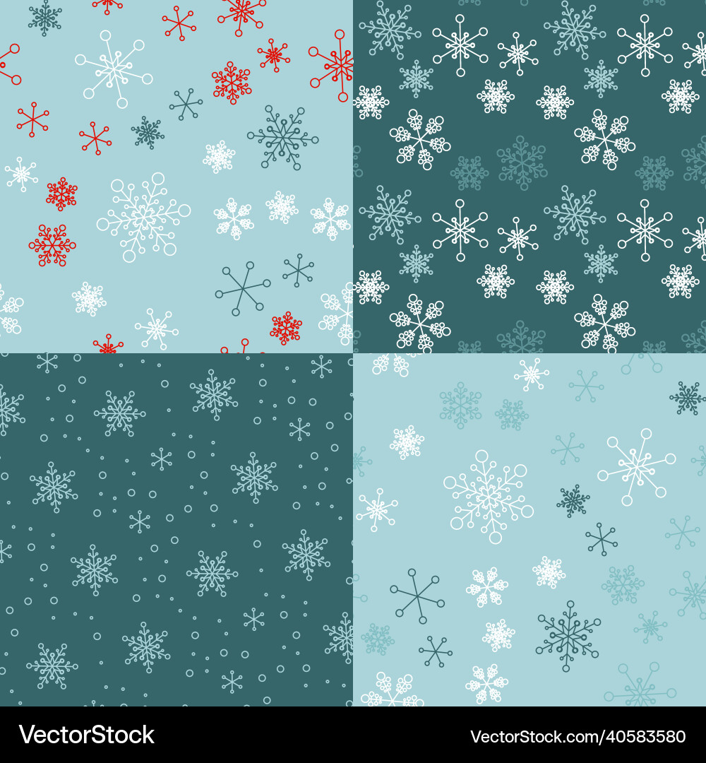 Christmas seamless pattern with simple snowflakes Christmas seamless pattern with simple snowflakes vector image