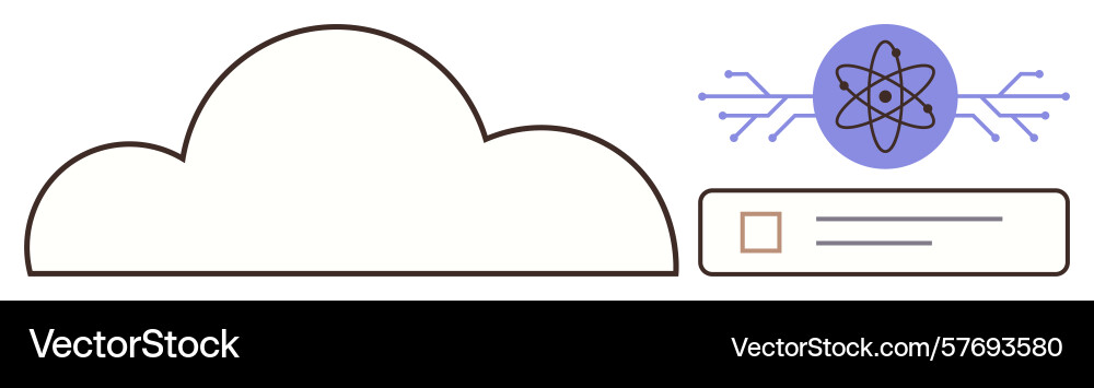Cloud computing concept with data sharing Vector Image