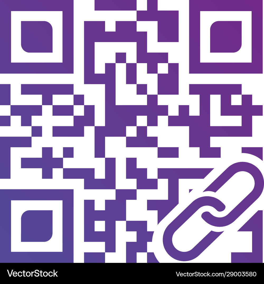 Concept qr scanning with link icon isolated Vector Image