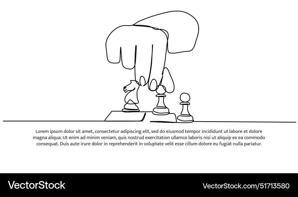 Continuous one line design of play chess Vector Image