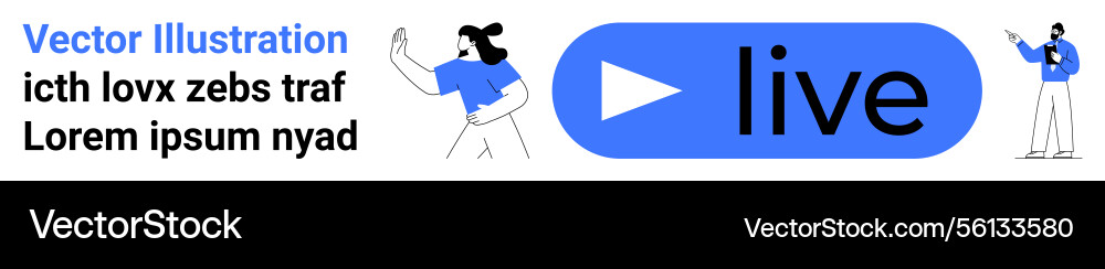 Live streaming concept with play button Live streaming concept with play button vector image