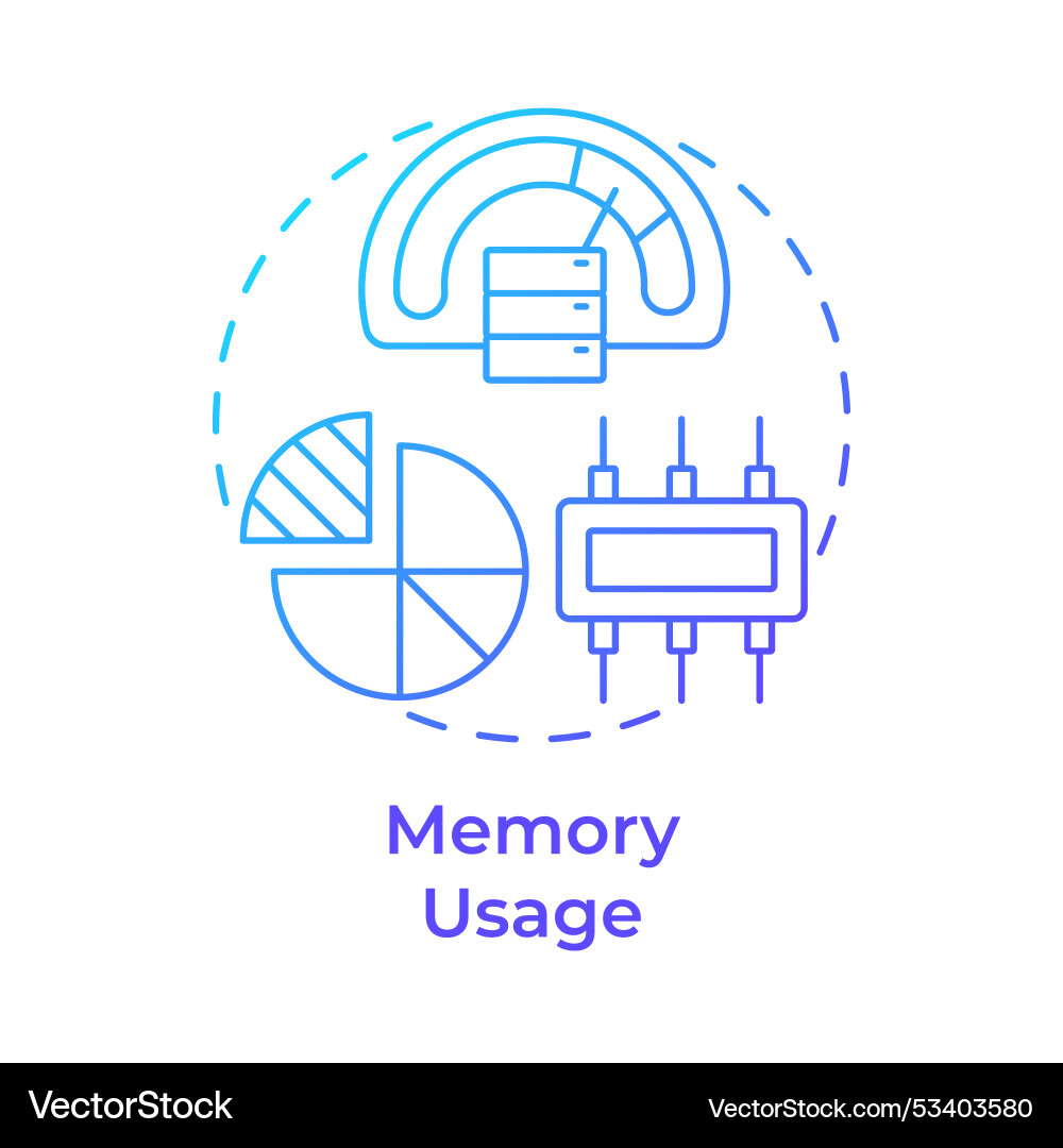 Memory usage blue gradient concept icon vector image