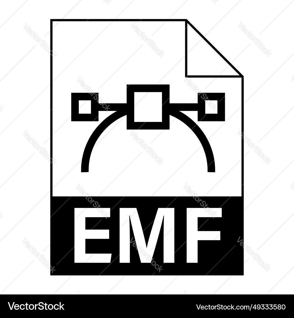 Modern flat design of emf file icon for web Vector Image