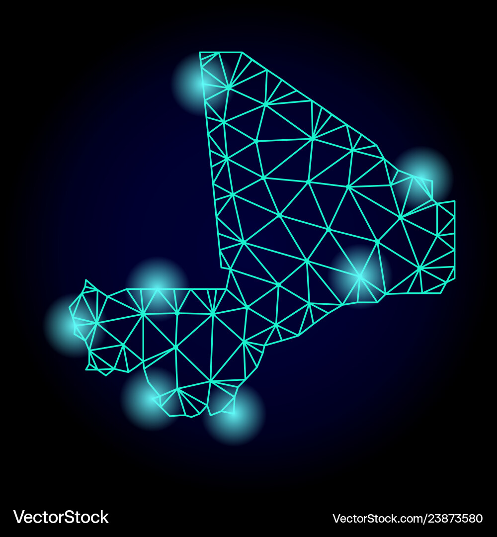 Polygonal network mesh map of mali with light Polygonal network mesh map of mali with light vector image