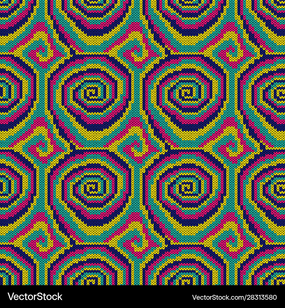 Seamless knitting pattern with swirl elements Seamless knitting pattern with swirl elements vector image