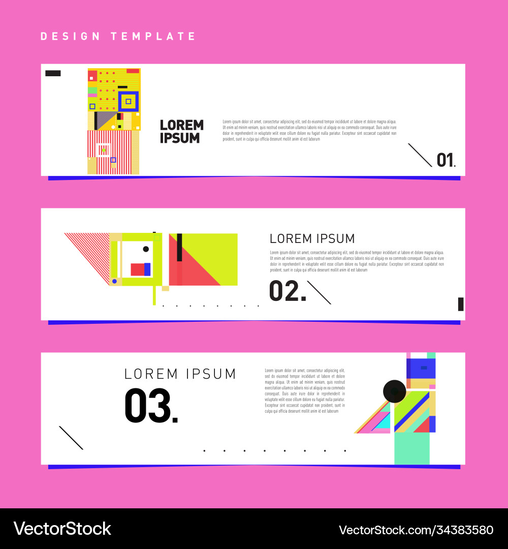 Set abstract banner web design template retro Vector Image