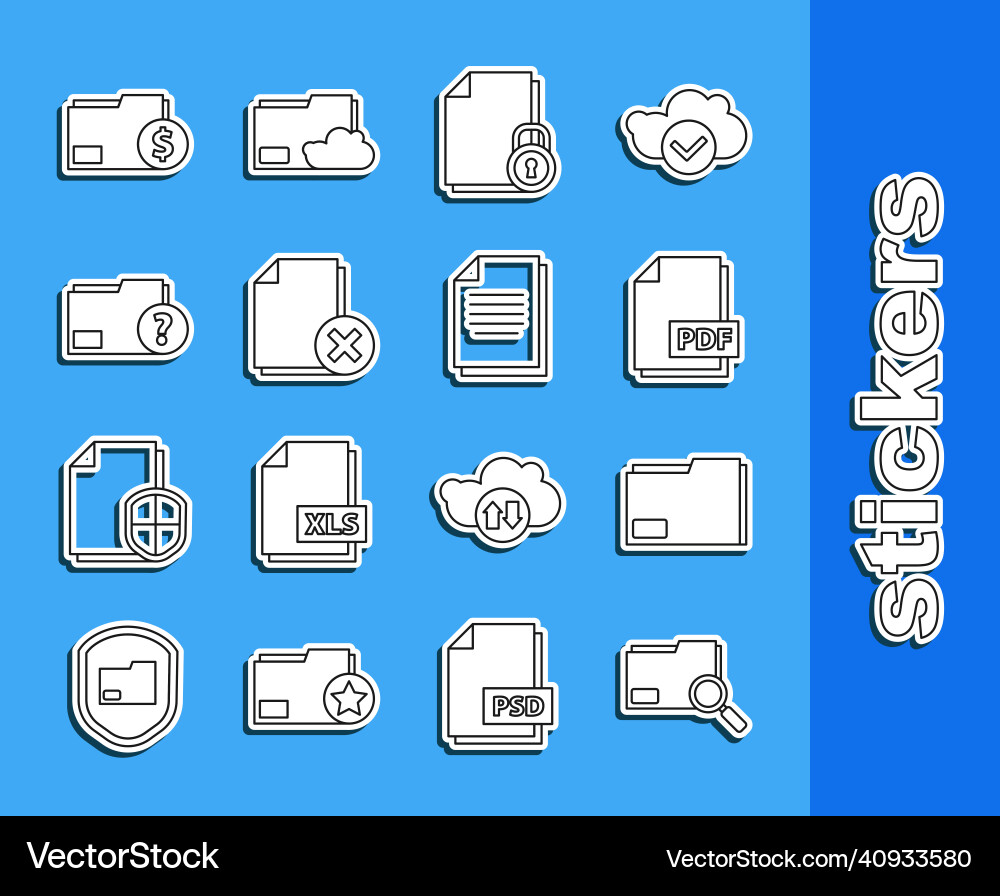 Set line search concept with folder document pdf Set line search concept with folder document pdf vector image