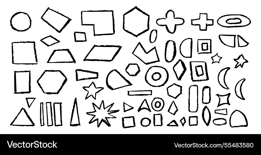 Set of basic geometric shapes circle square Set of basic geometric shapes circle square vector image