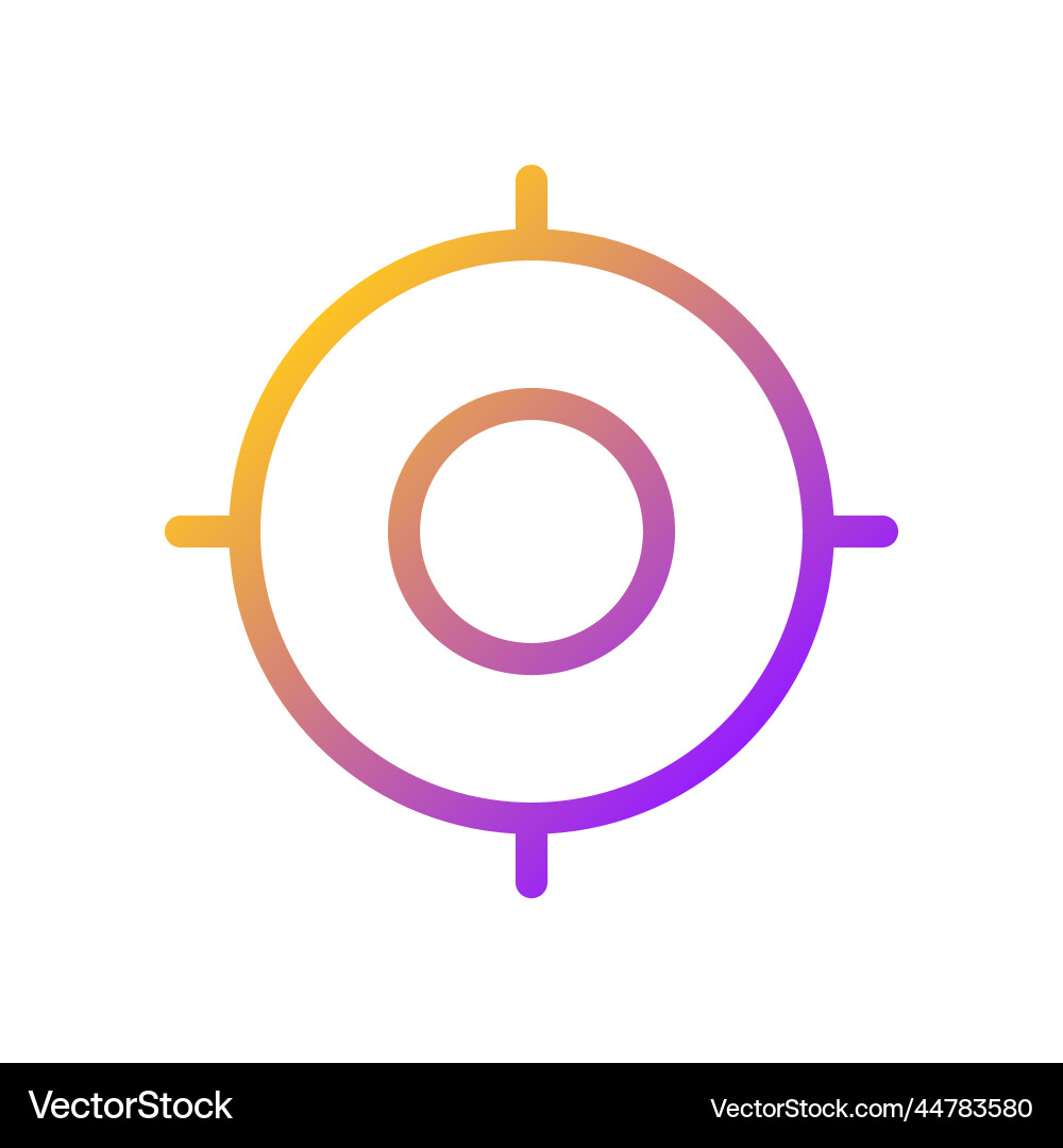 Target pixel perfect gradient linear ui icon Vector Image