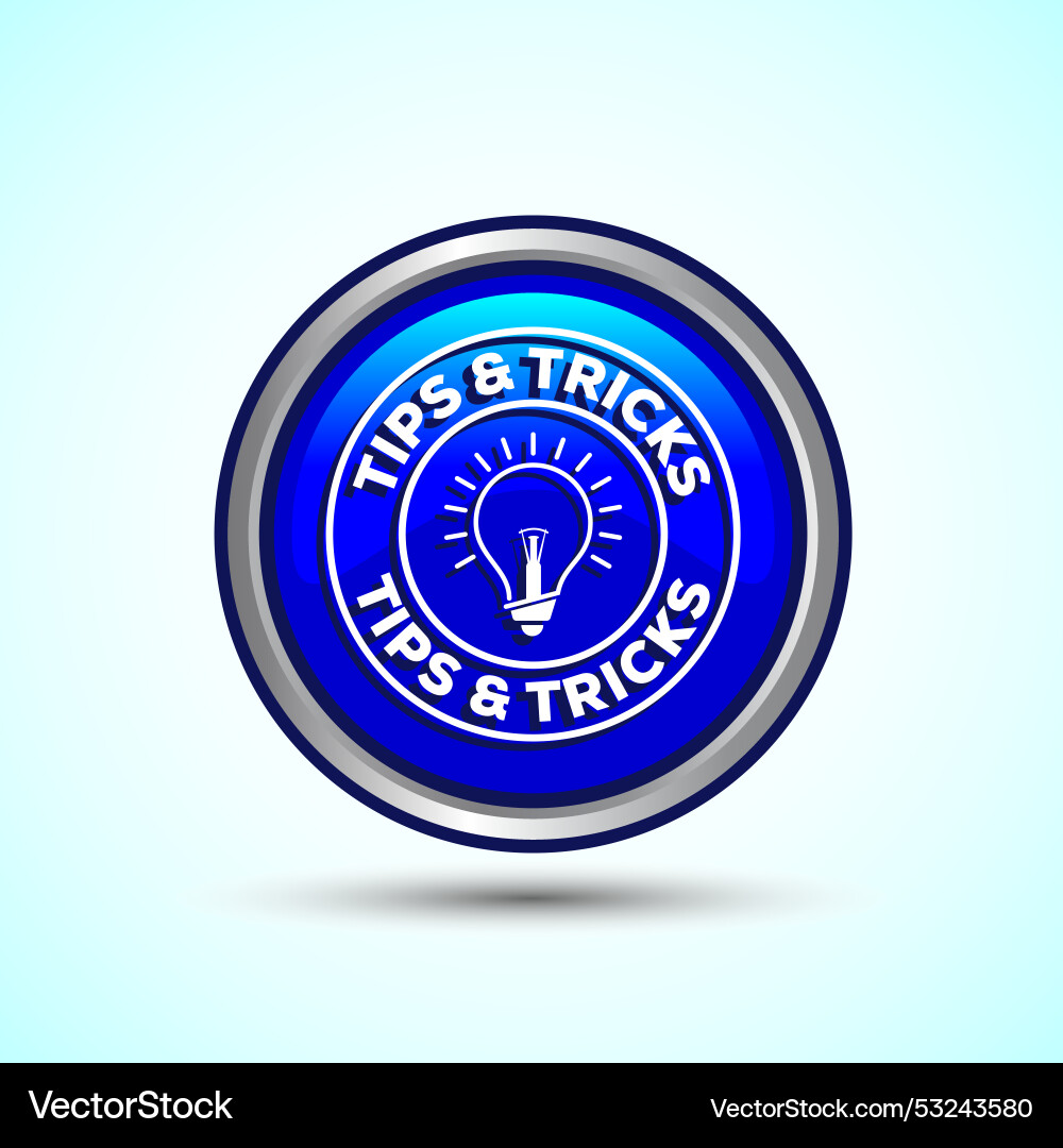 Tips icon button design and tricks Tips icon button design and tricks Vector Image