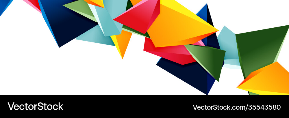 Triangle mosaic abstract background 3d triangular Vector Image