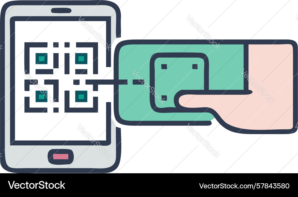 User-friendly qr code scan mobile payment vector image
