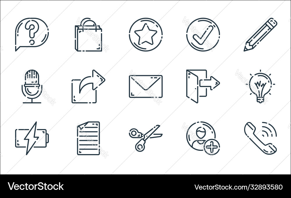 User interface line icons linear set quality User interface line icons linear set quality vector image