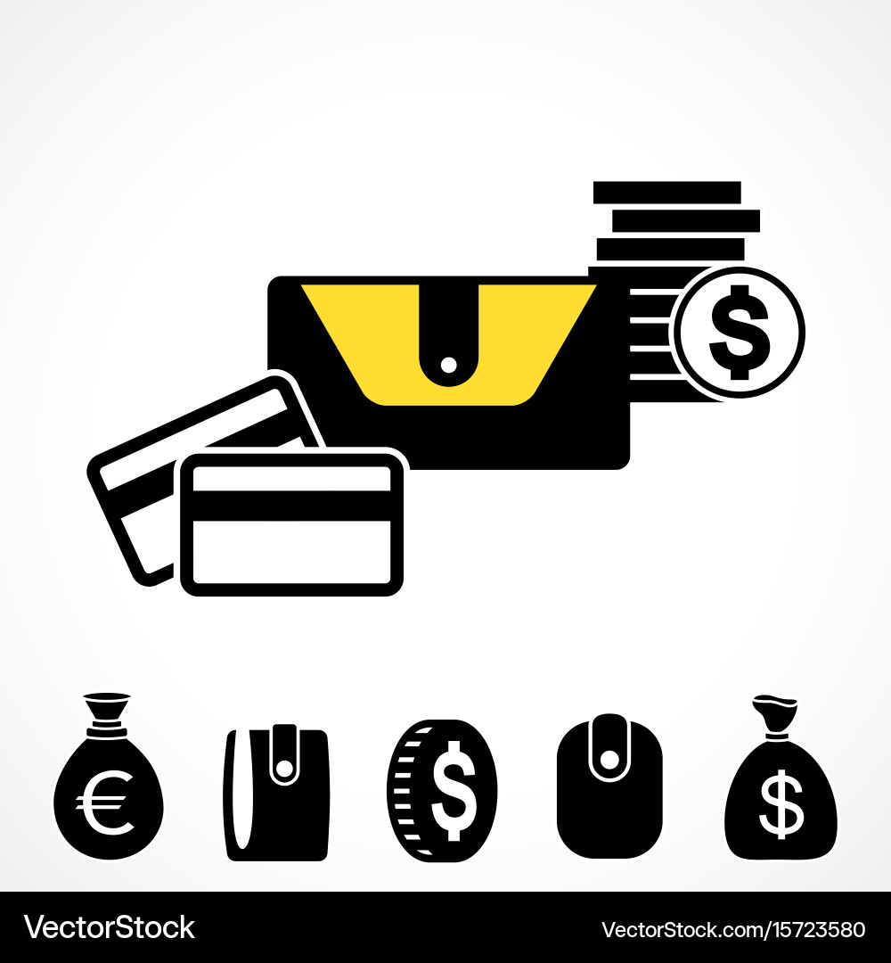 Wallet or pocketbook icon Vector Image