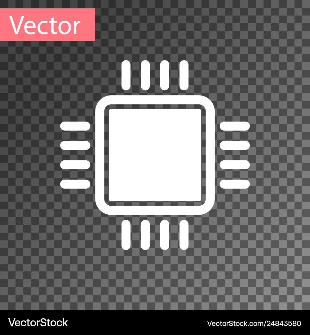 White computer processor with microcircuits cpu White computer processor with microcircuits cpu Vector Image