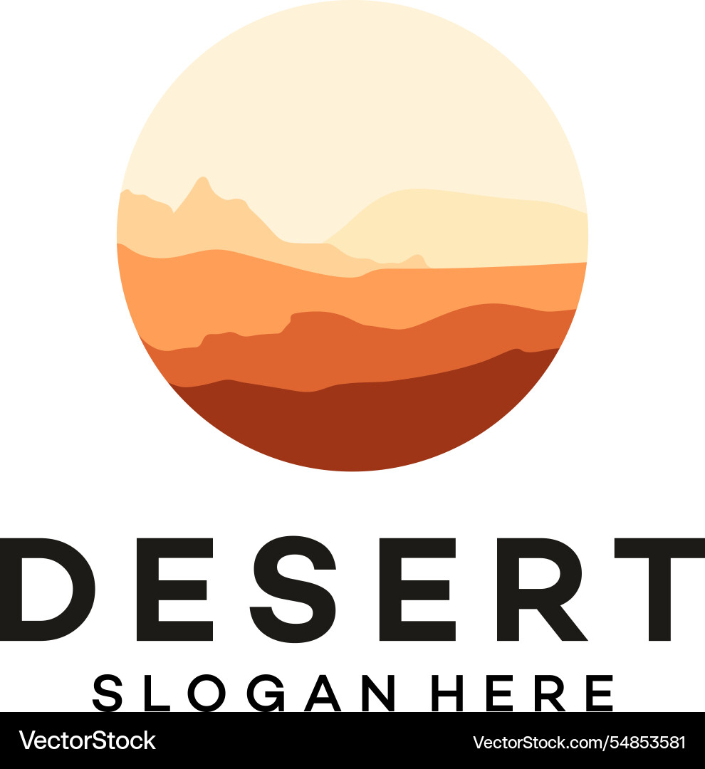 Abstract desert logo icon on white background Abstract desert logo icon on white background vector image