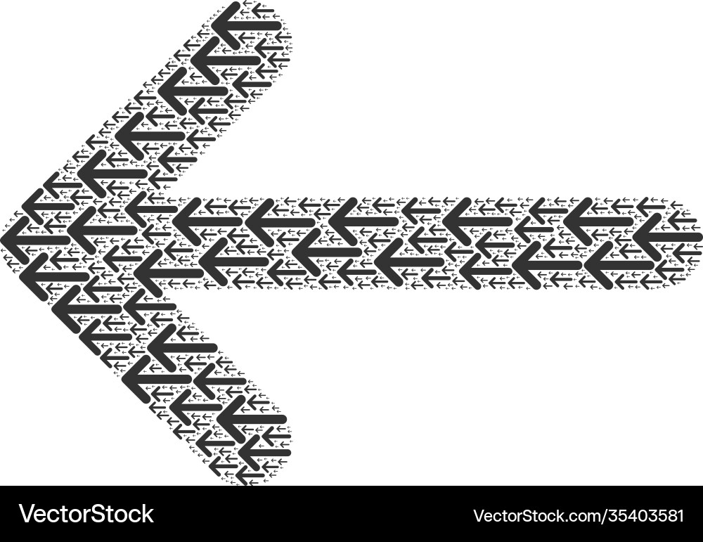 Arrow left recursive mosaic itself icons Arrow left recursive mosaic itself icons vector image