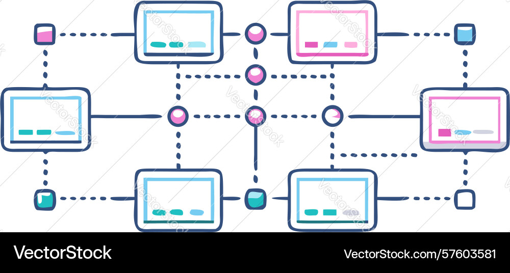 Cloud computing network diagram icon design vector image