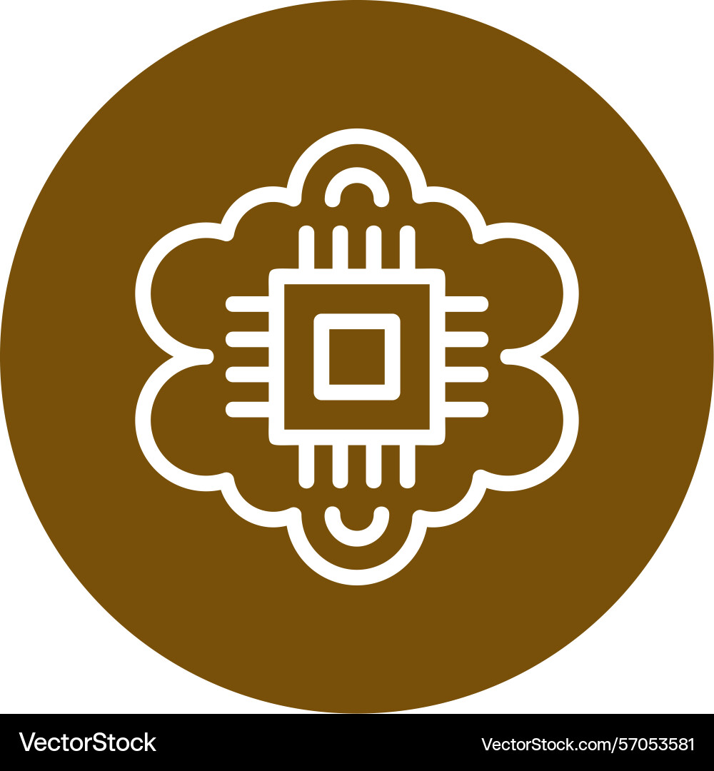 Cognitive computing line circle style icon design Vector Image
