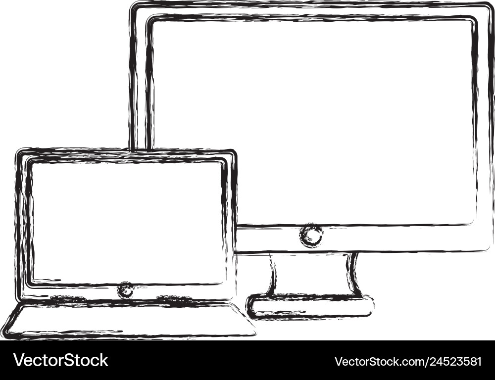 Computer display and laptop Computer display and laptop vector image