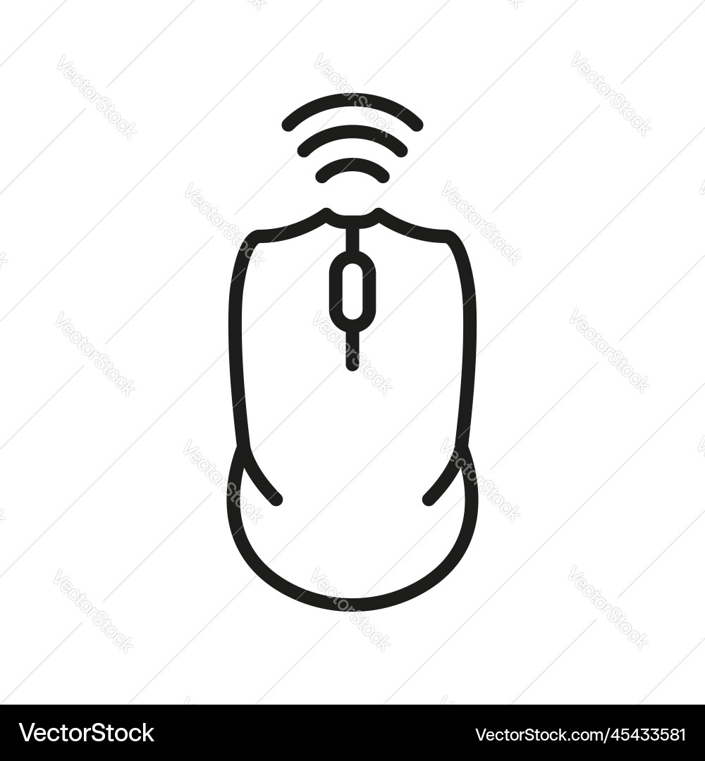 Computer mouse line icon pc wireless tool linear vector image
