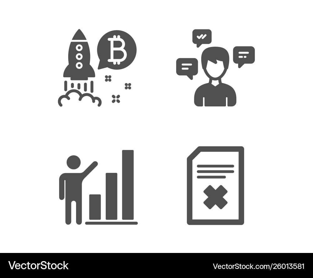 Conversation messages graph chart and bitcoin Conversation messages graph chart and bitcoin vector image