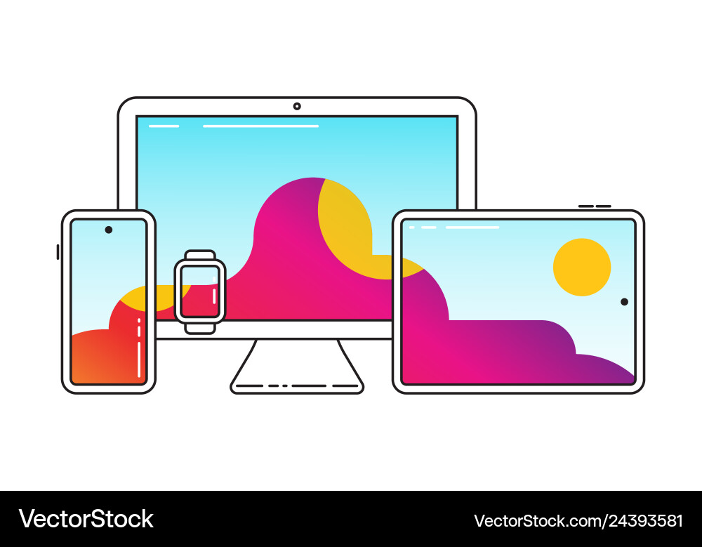 Cross-Platform Devices Icons vector image