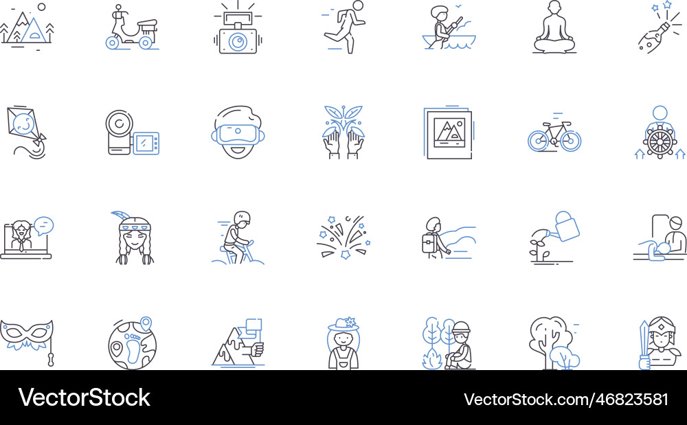Daily routine line icons collection wakeup Daily routine line icons collection wakeup vector image