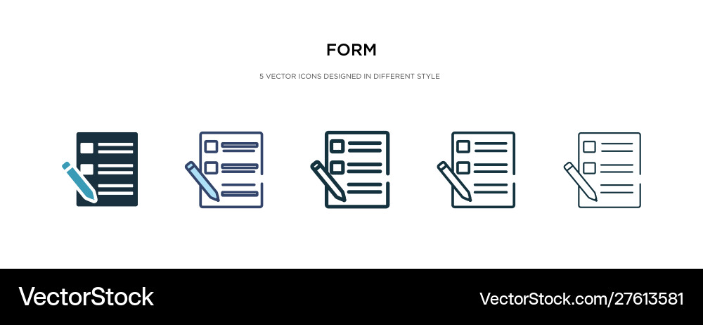 Form icon in different style two colored Form icon in different style two colored vector image