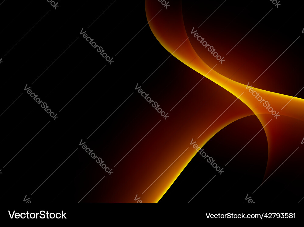 Gold curve abstract pattern on dark background Vector Image