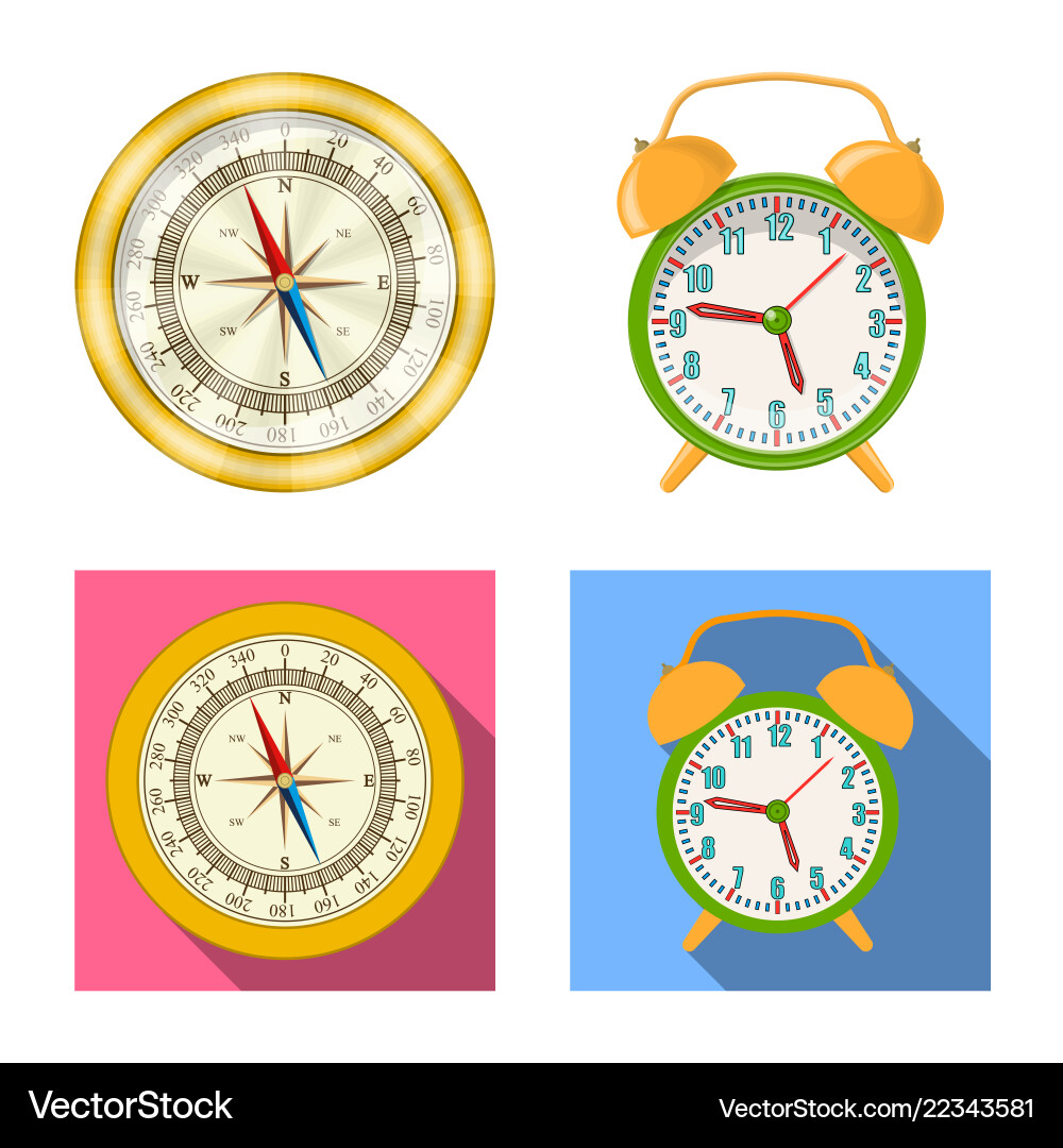 Isolated object of clock and time logo set vector image