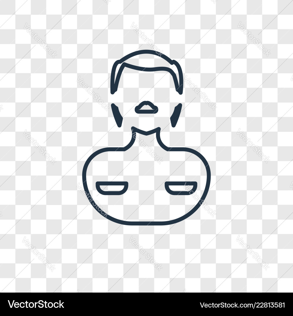 Man concept linear icon isolated on transparent Vector Image