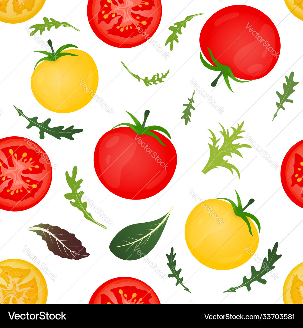 Red and yellow tomatoes on white background Red and yellow tomatoes on white background vector image