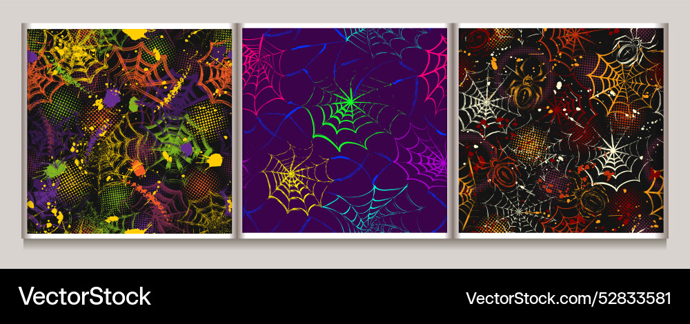 Seamless grunge patterns with spiderweb Seamless grunge patterns with spiderweb vector image