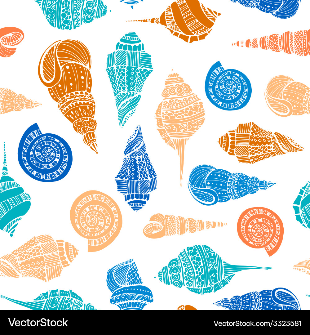 Seashell Seamless Pattern vector image