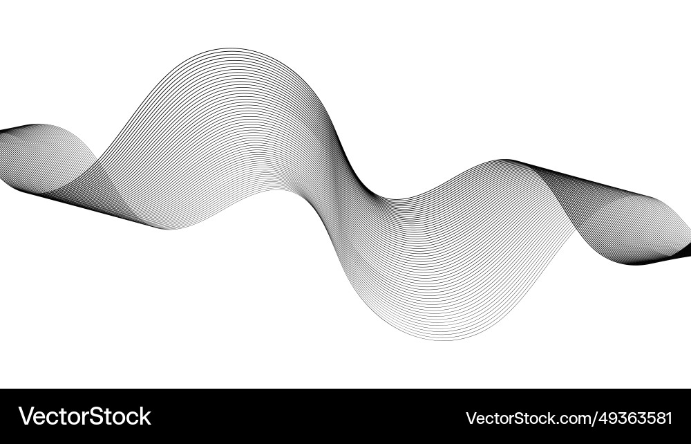 Sound wave flow digital analog radio curve vector image