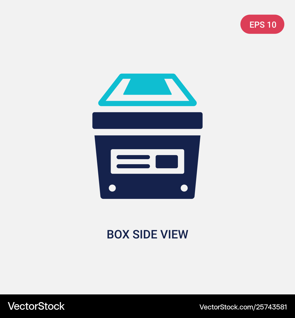 Two color box side view icon from general concept Two color box side view icon from general concept vector image
