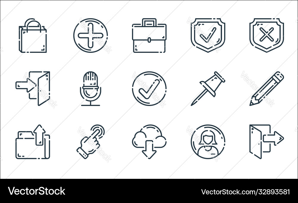 User interface line icons linear set quality User interface line icons linear set quality vector image