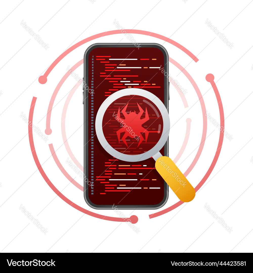 Viren auf Smartphone Malware Viren erkannt Viren auf Smartphone Malware Viren erkannt vektorbild