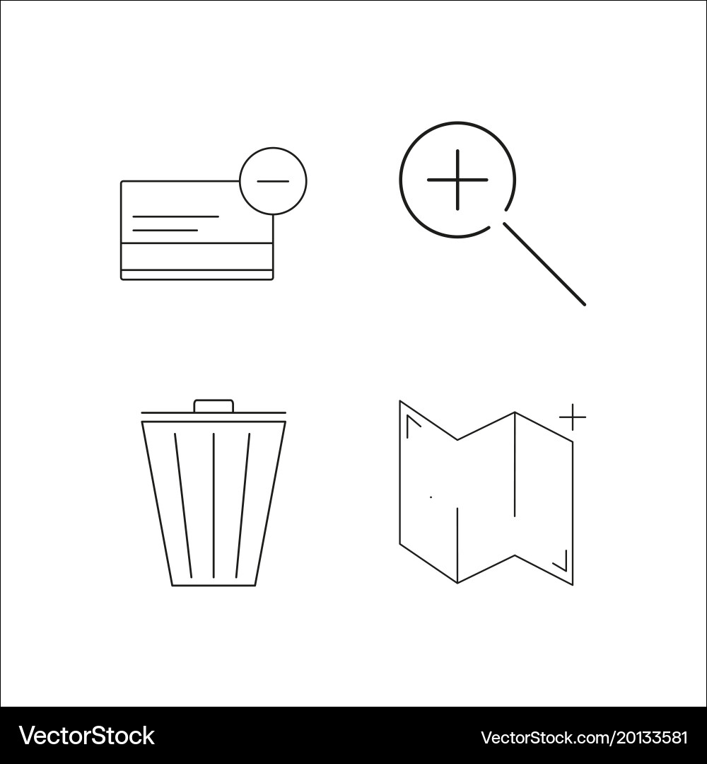 Web simple linear icon setsimple outline icons vector image