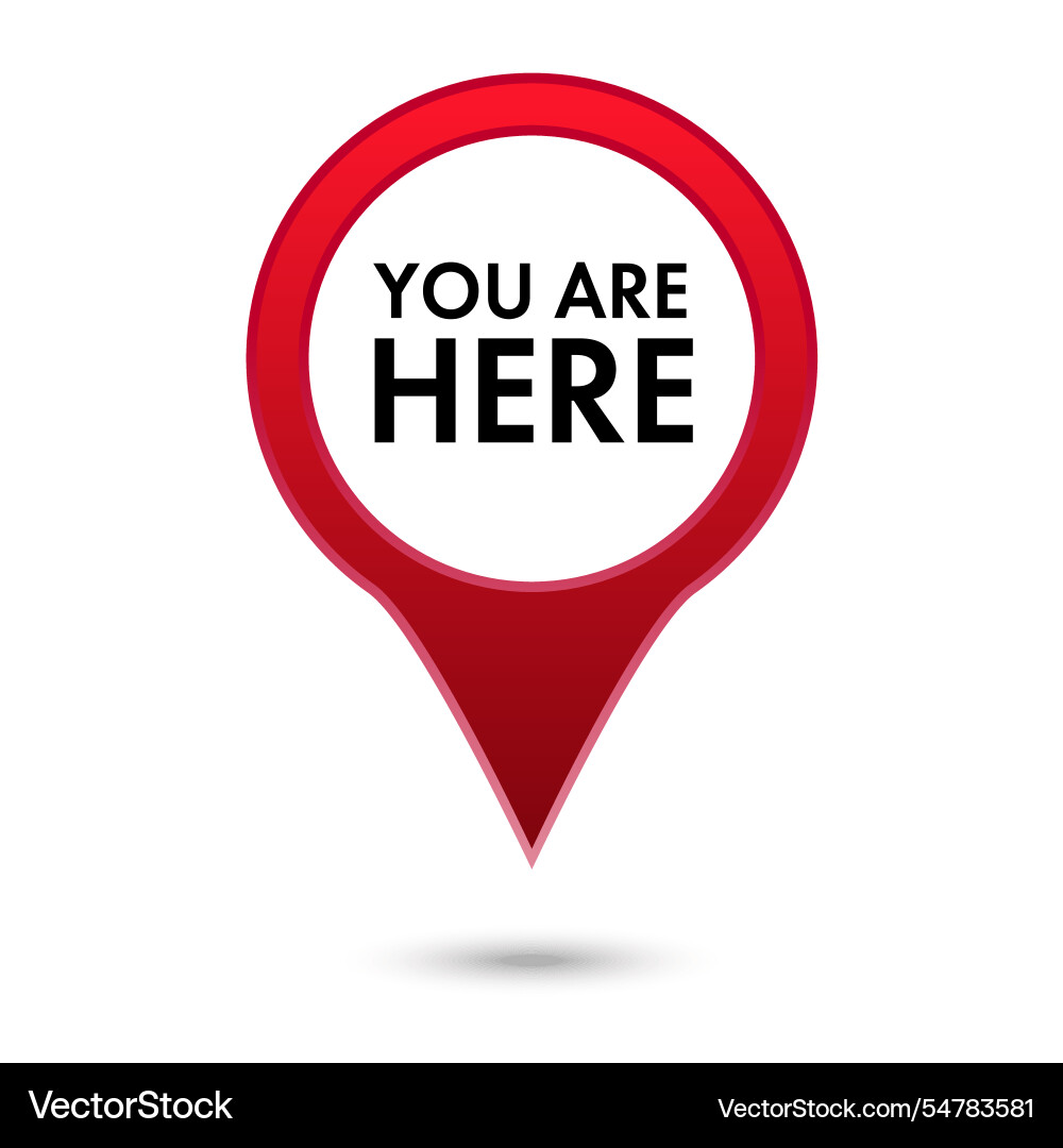 You are here map pointer icon red color You are here map pointer icon red color vector image