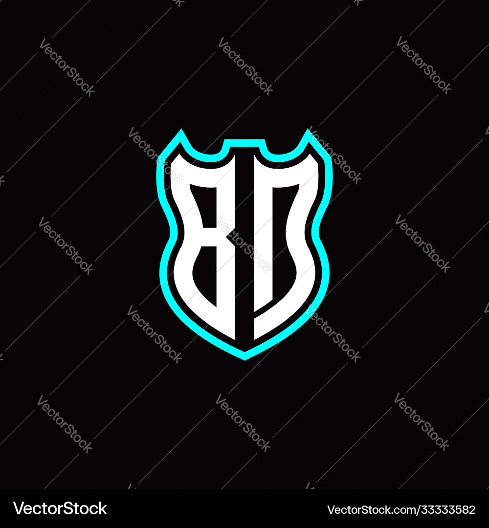 B d initial logo design with shield shape B d initial logo design with shield shape Vector Image