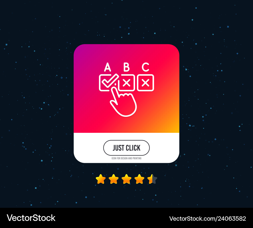 Correct checkbox line icon select answer sign Correct checkbox line icon select answer sign Vector Image