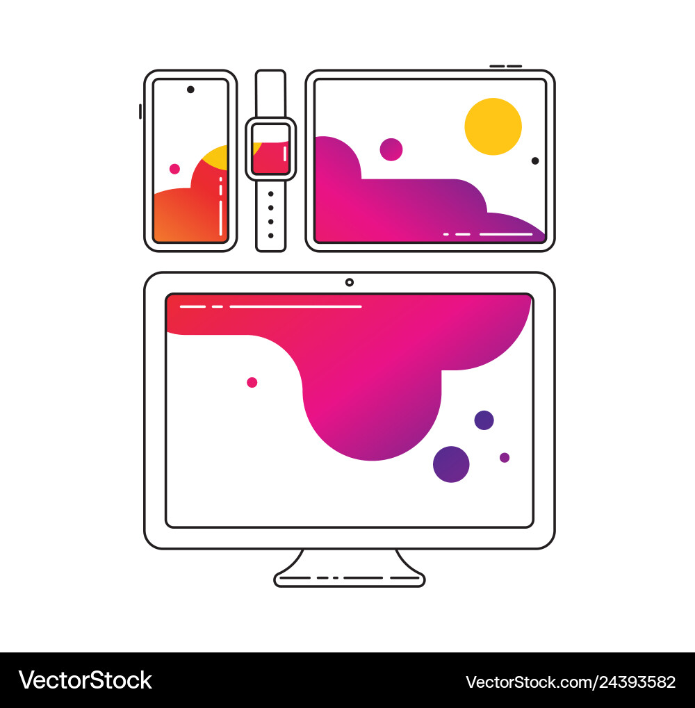 Cross-Platform Device Icons vector image
