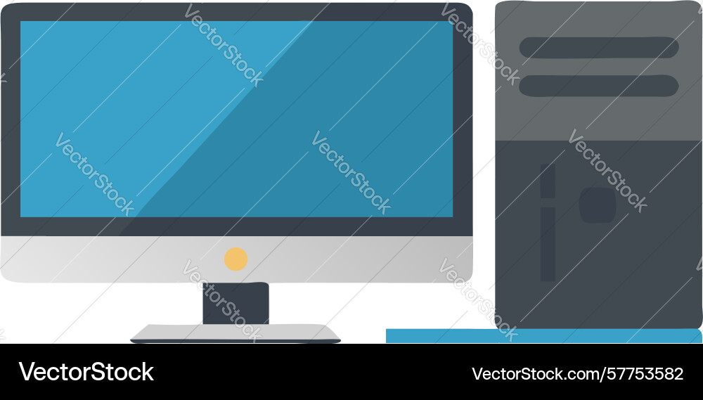 Desktop computer setup design generative ai vector image
